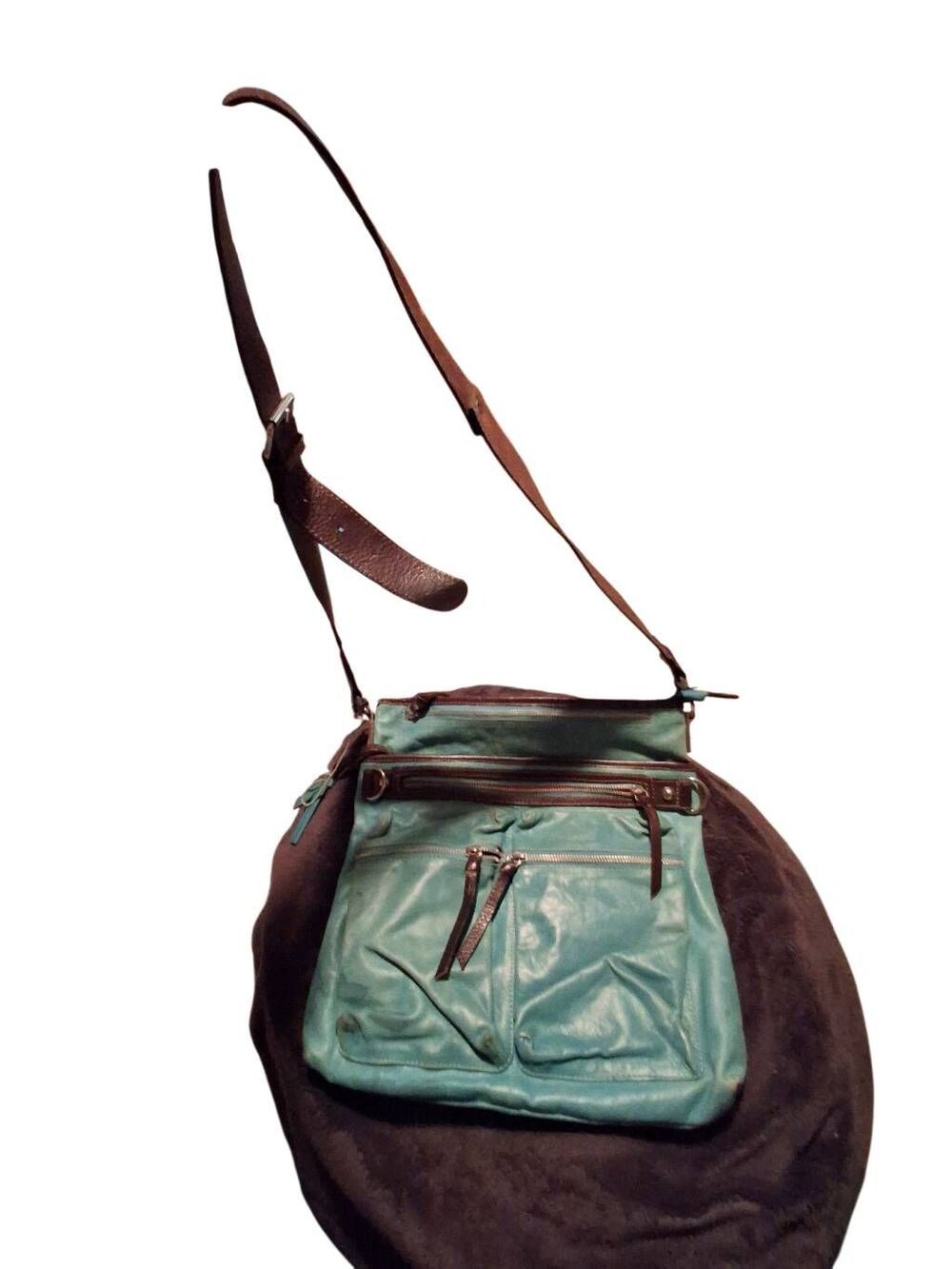 Tano vintage leather turquoise utilitarian y2k